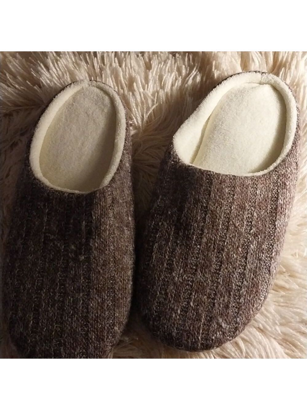 Nwot Men's Cotton Knitted Anti-Slip On House Slippers     Size XXL
